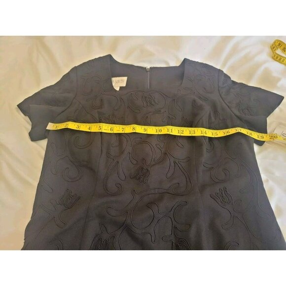 PlazaSouth SheathDress Embroidered WomensSize10 Black Coquette Office PreppyNWT - Picture 7 of 9
